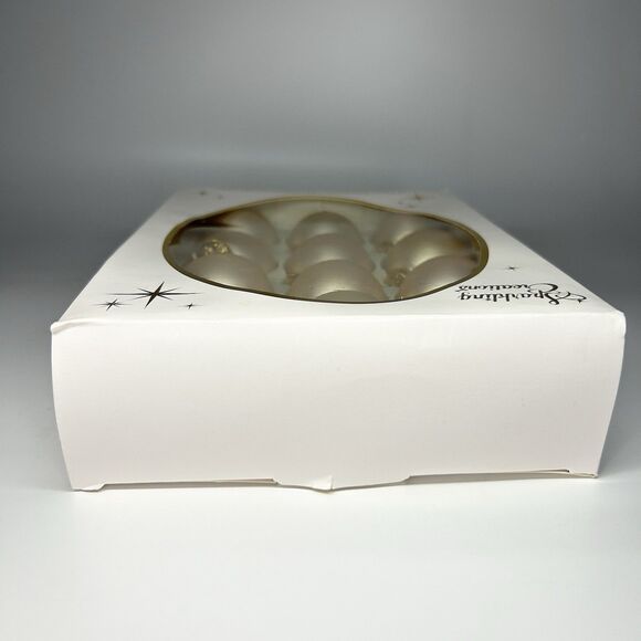 VTG 12ct Sparkling Creations Gold Cream Glass Small Christmas Ornaments 1.75” - Picture 16 of 16